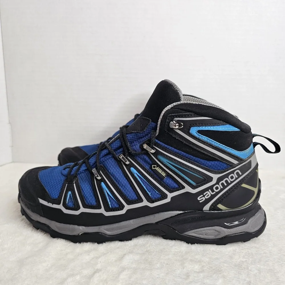 Salomon X Ultra Mid Gore-Tex Boots Mens Size 10 Blue Hiking Waterproof Trail